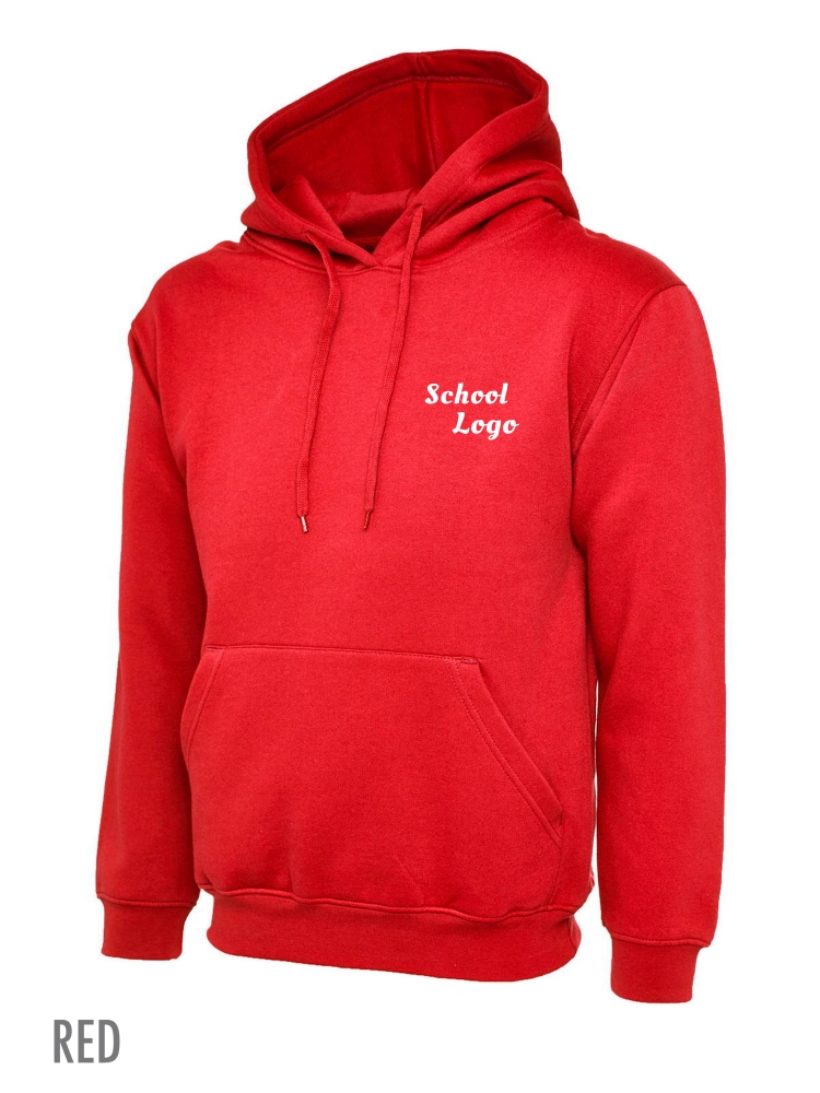 Red 2025 leavers hoodie