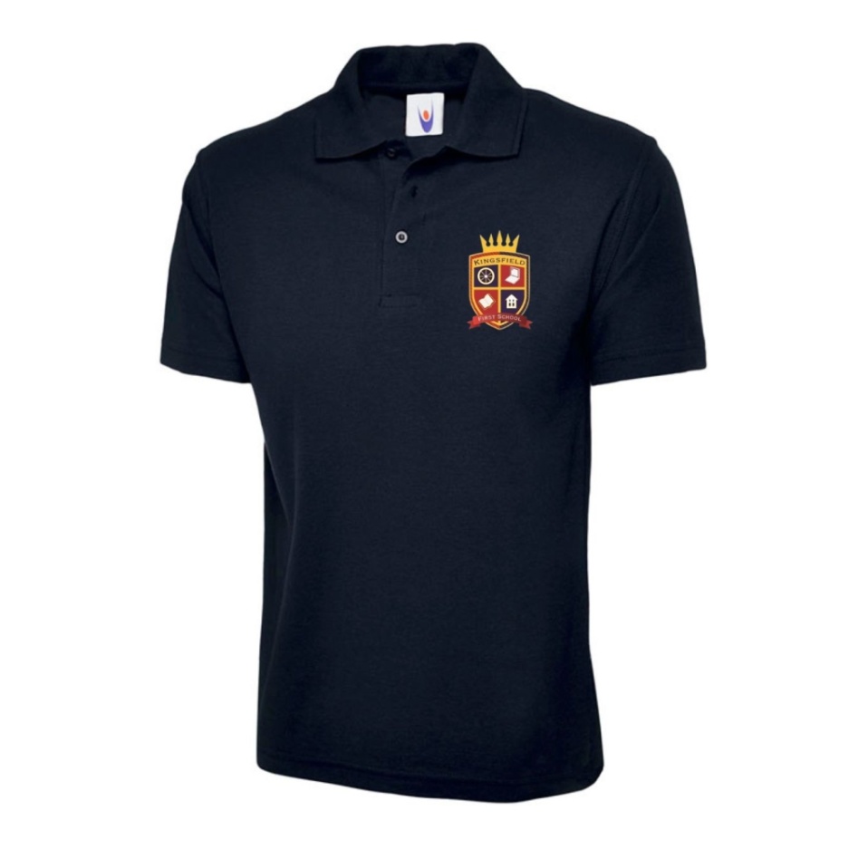 Kingsfield Staff Polo (White + Navy), KINGSFIELD FIRST SCHOOL, SHOP STAFF