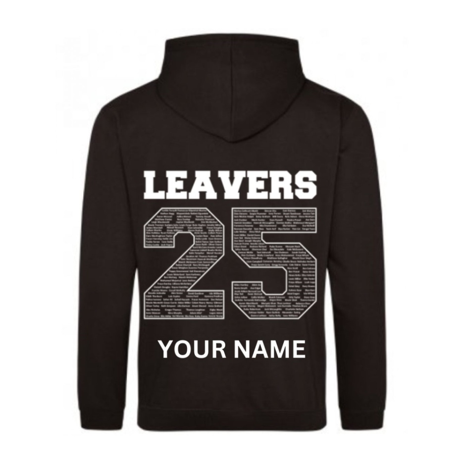 St joes Leavers Hoodie (Name Front & Back), Leavers Hoodies Collect From School, SHOP YEAR 13 LEAVERS HOODIE (NAME ON FRONT & BACK)