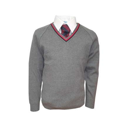 St Josephs College 50/50 Vee Neck Grey & Black, SHOP BOYS, SHOP GIRLS