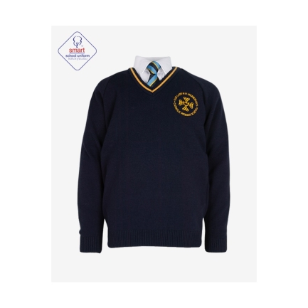 Our Lady St Werburghs Stripe Knitted Vee, SHOP BOYS, SHOP GIRLS