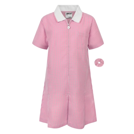 Zeco Pink Gingham Summer Dress, SHOP GIRLS, GINGHAM SUMMER DRESSES, Shop Girls